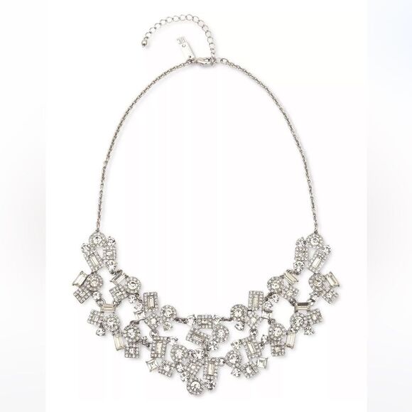 NWT INC INTERNATIONAL CONCEPTS Silver-Tone Crystal Frontal Necklace, 17" + 3" - Picture 1 of 6